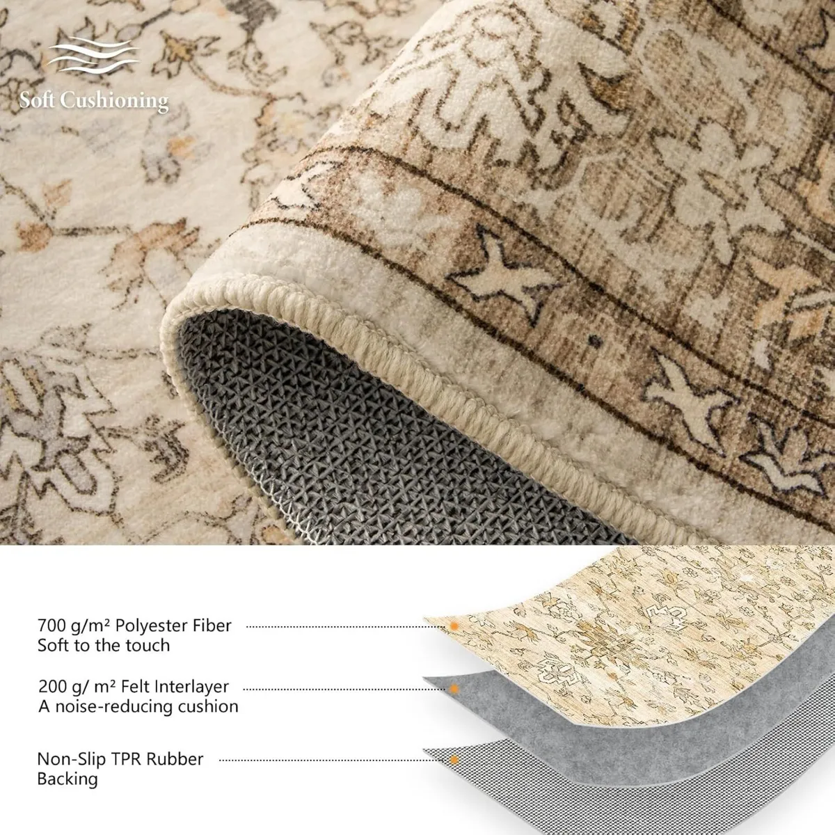 Large Rugs for Living Room Faux Wool - Image 2