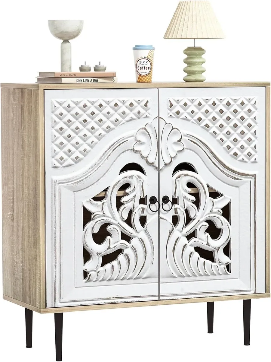 Wood Carving Sideboards for Living Room Accent - Image 1