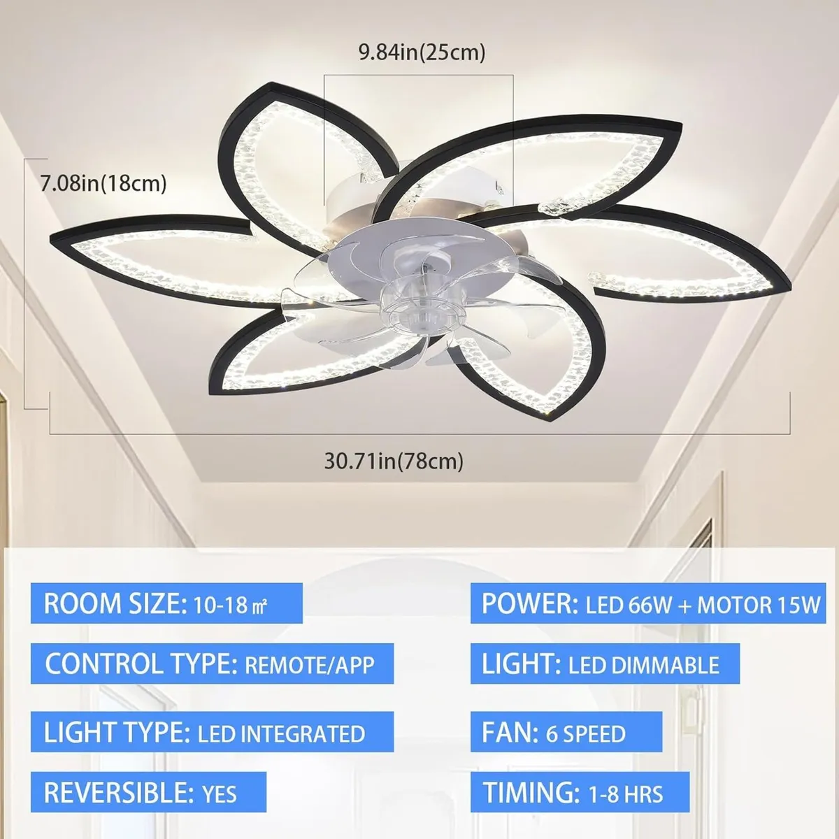 Ceiling Fans with Lights and Remote Modern Fan - Image 2