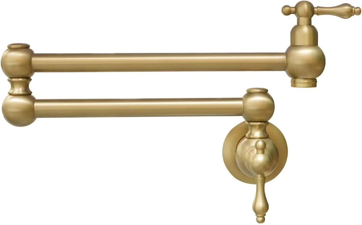 Brass Kitchen Sink Tap Folding Two-Handle - Image 1