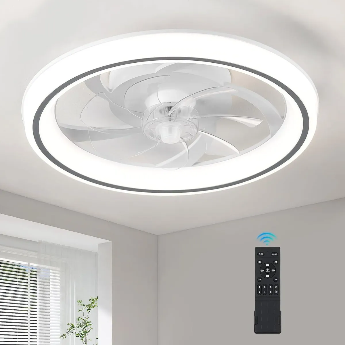 48CM Ceiling Fan with Lights Remote 50W 4000lm - Image 1