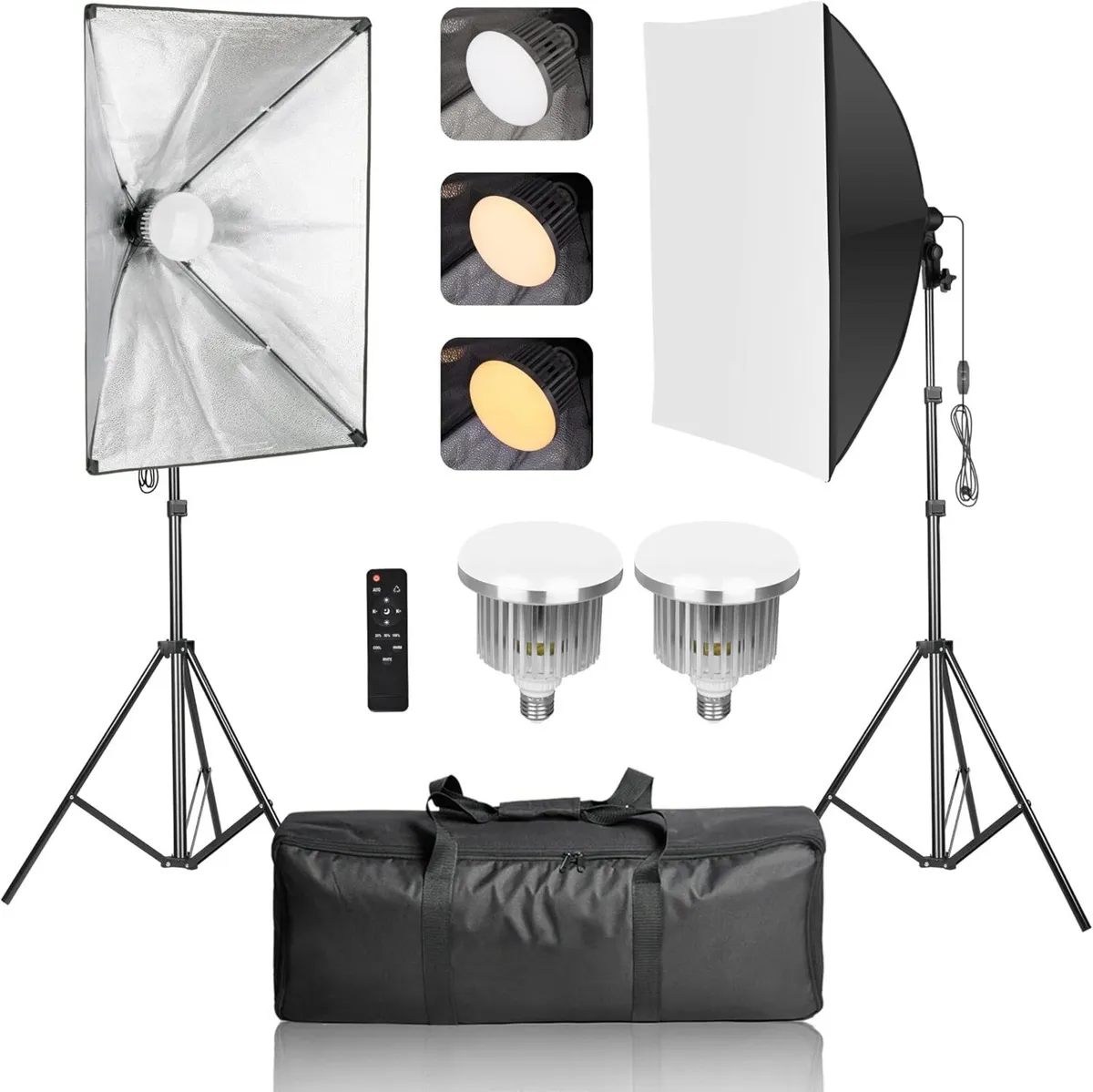 Softbox Lighting Kit 2 Packs Dimmable Soft - Image 1