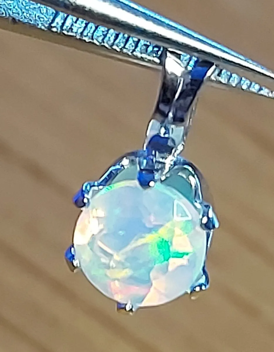 Opal 0.57ct S925 Rhodium-plated Pendant - Image 3