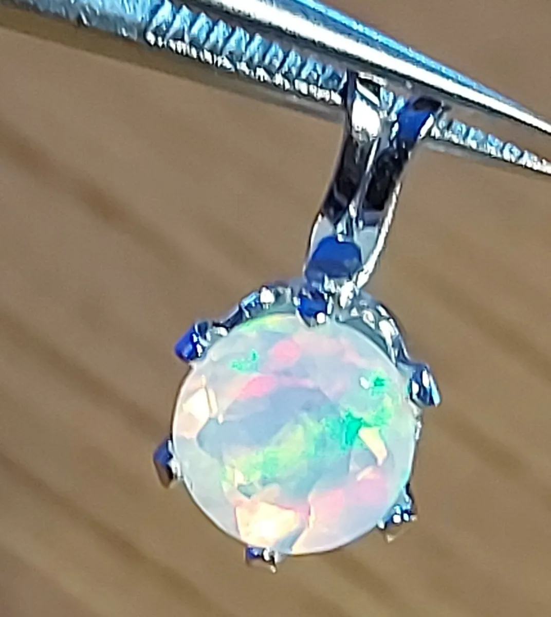 Opal 0.57ct S925 Rhodium-plated Pendant - Image 4