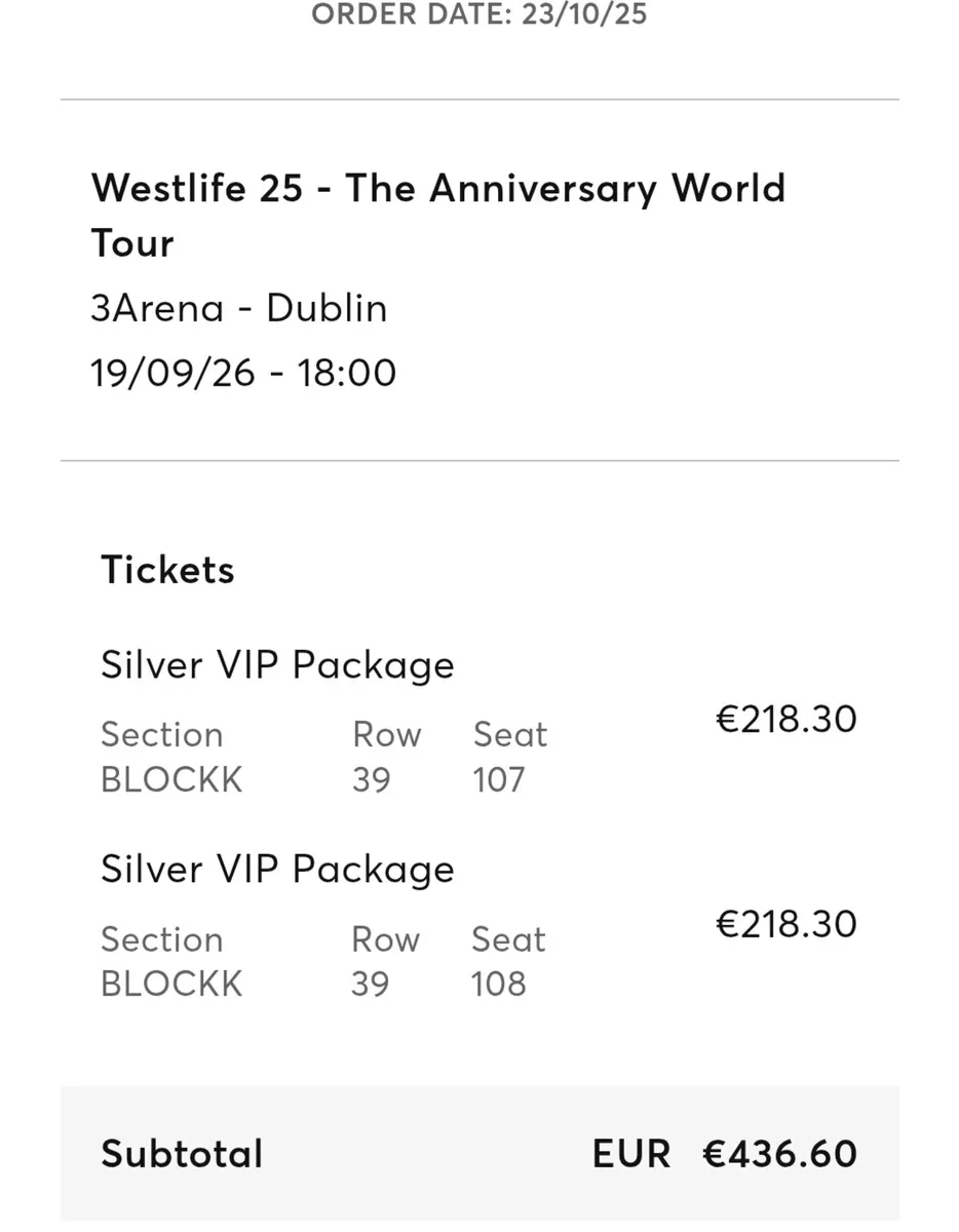 Westlife Tickets - Image 3