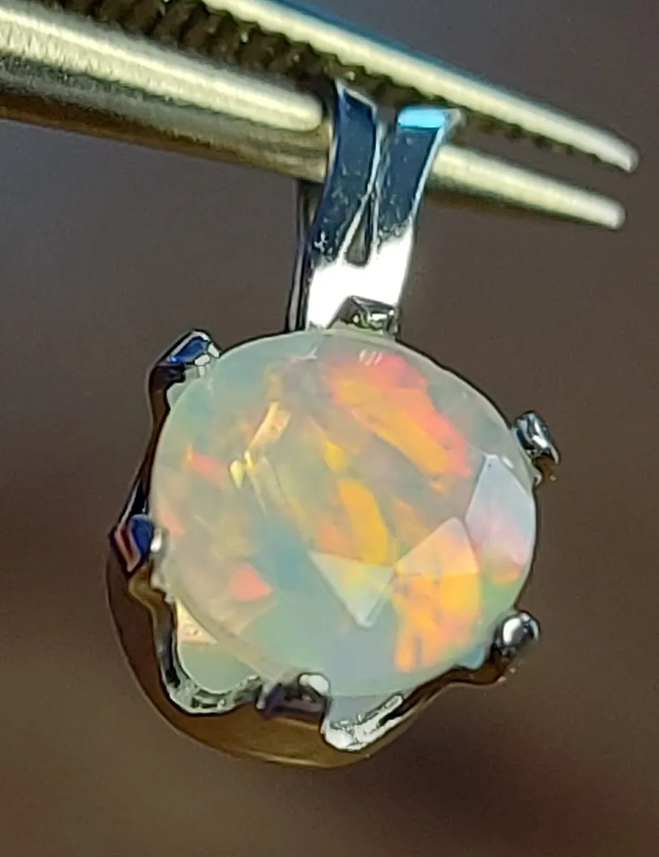 Opal 0.57ct S925 Rhodium-plated Pendant - Image 2