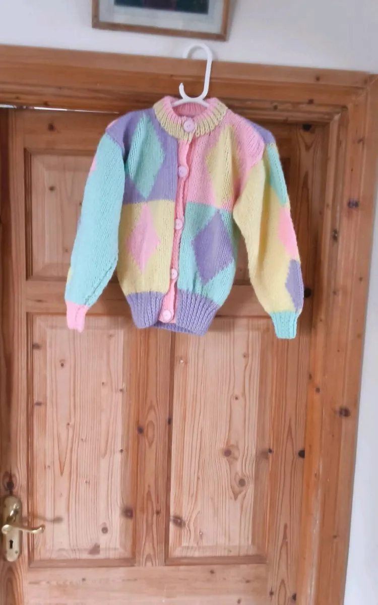 Brand new hand knitted colourful girls cardigan - Image 3