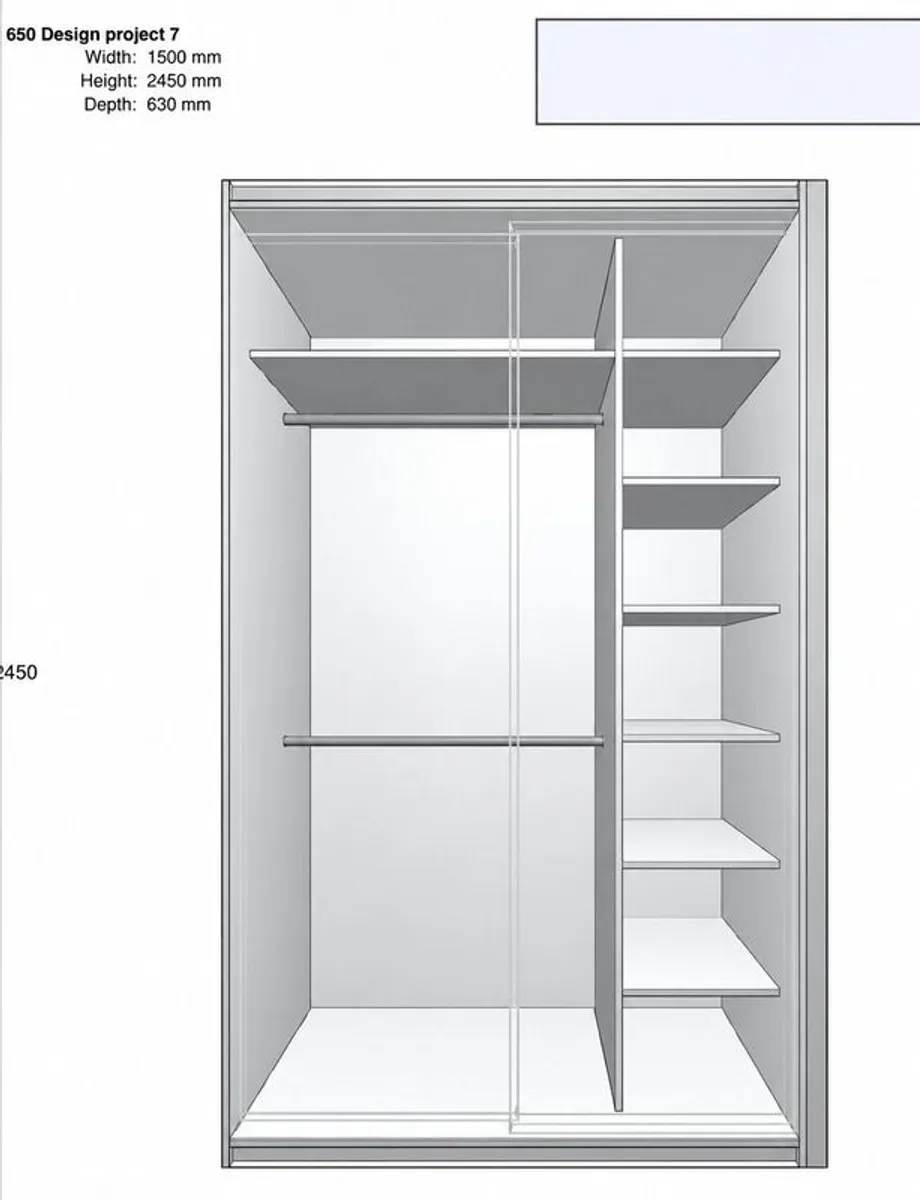 Sliding Wardrobe with Mirrored Door - Image 2