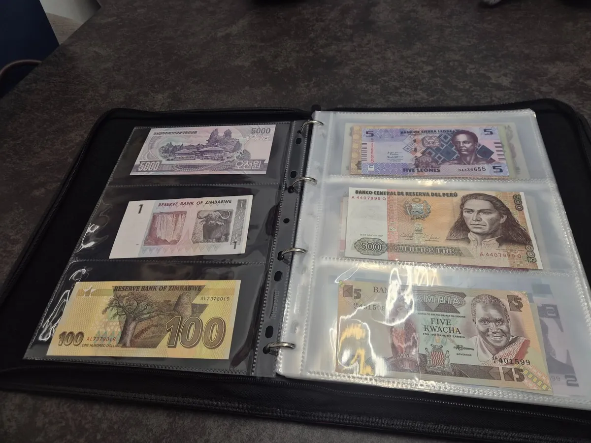 100 Different UNC World Banknotes in Album - Image 2