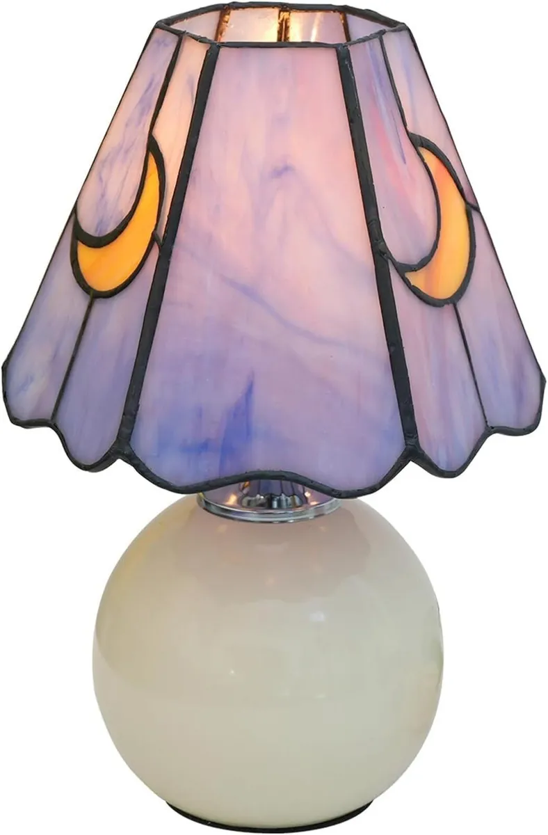 Tiffany Style Moon Mushroom Stained Glass Table - Image 1