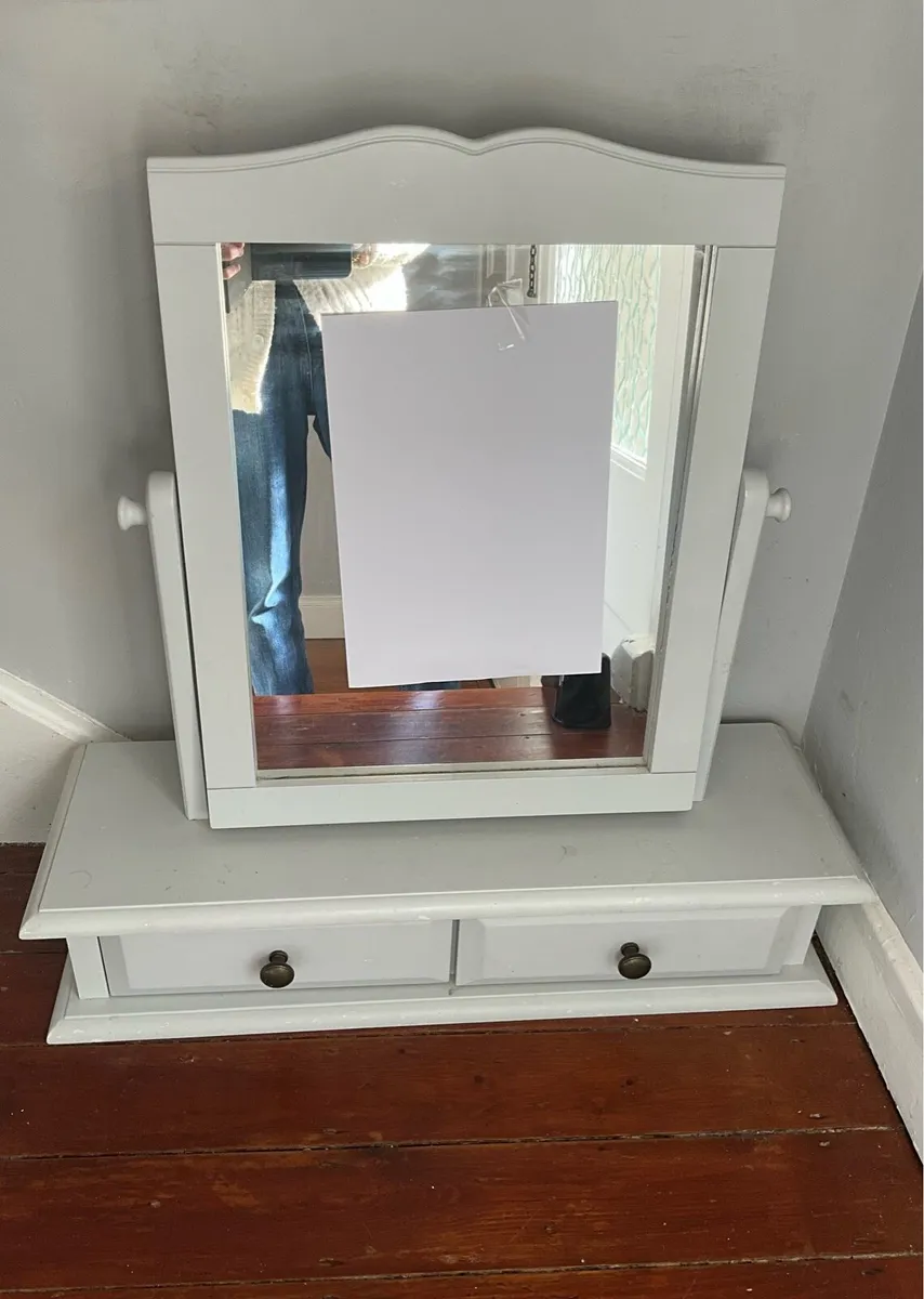 Swing Table Mirror with 2 Underneath Drawers - Image 1