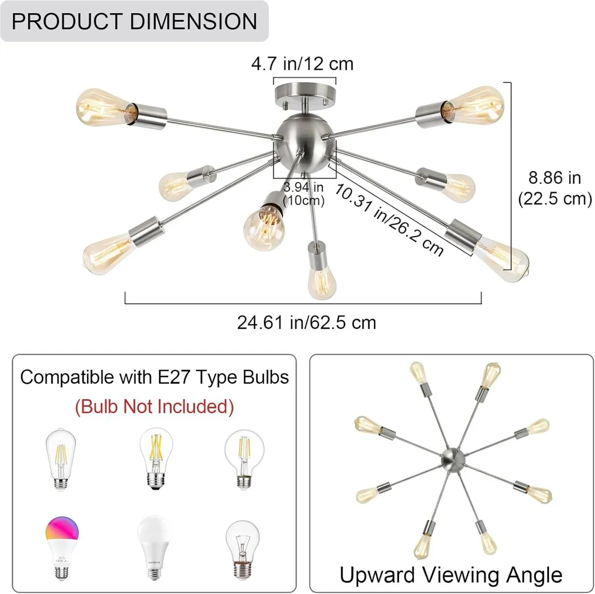 Ceiling Light 8-Light Chandelier Lights Living - Image 2