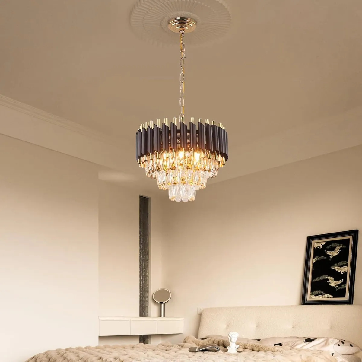 Oval K9 Crystal Chandelier 10-Light E14 Pendant - Image 3