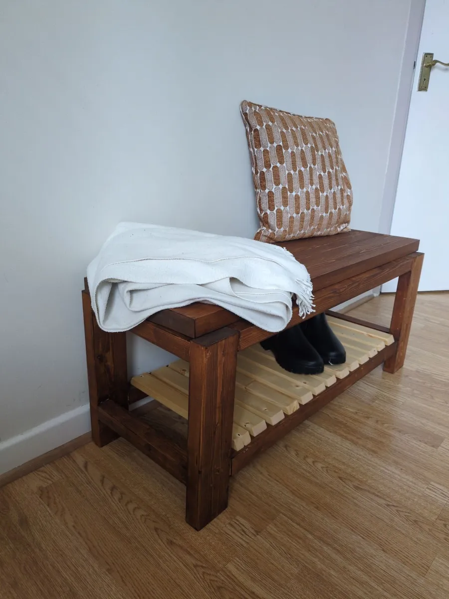 Wooden Entryway Bench - Image 3