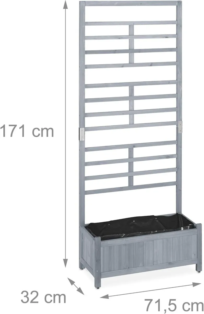 Planter Box with Trellis Balcony Garden Wooden - Image 4
