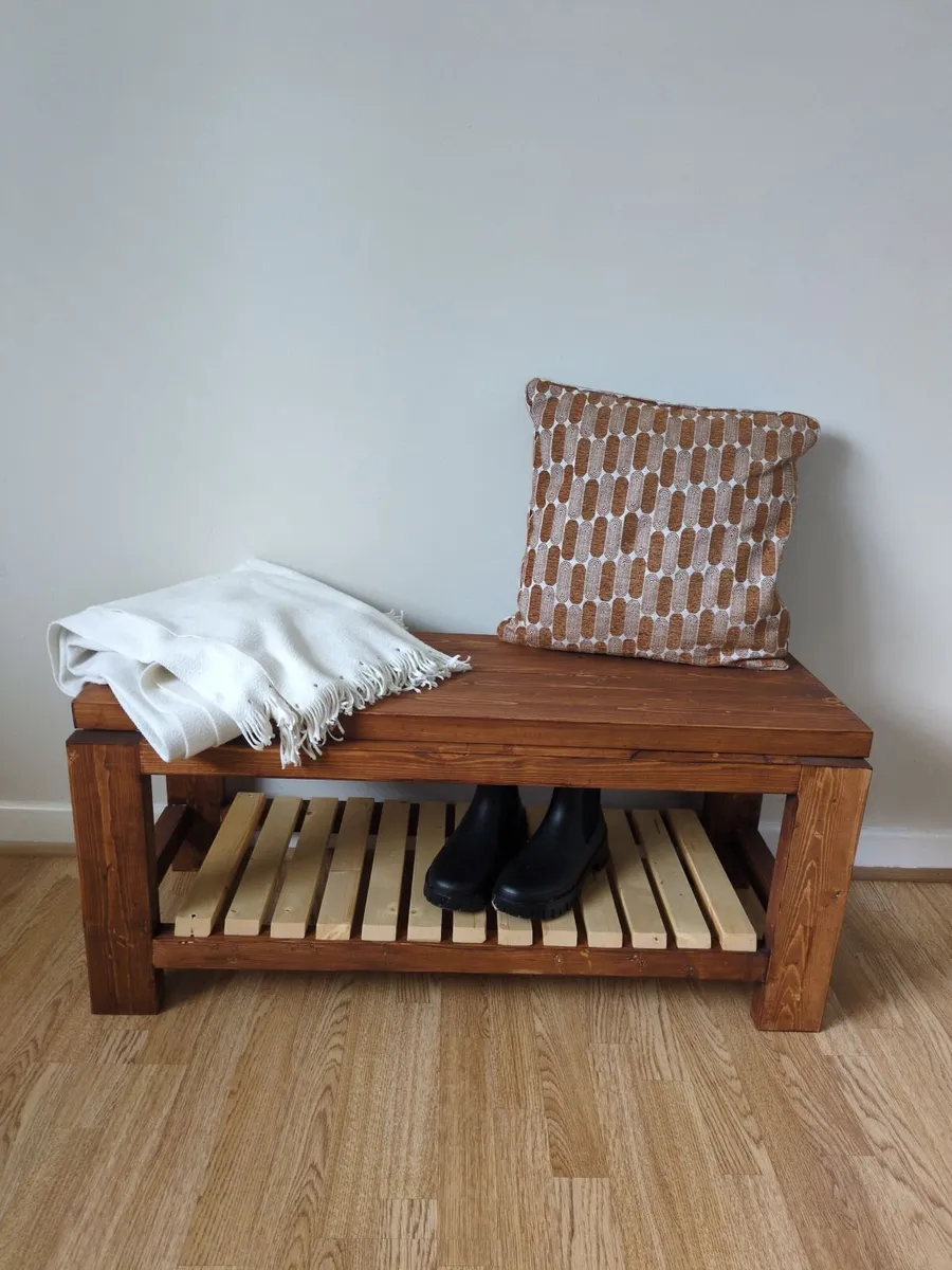 Wooden Entryway Bench - Image 4