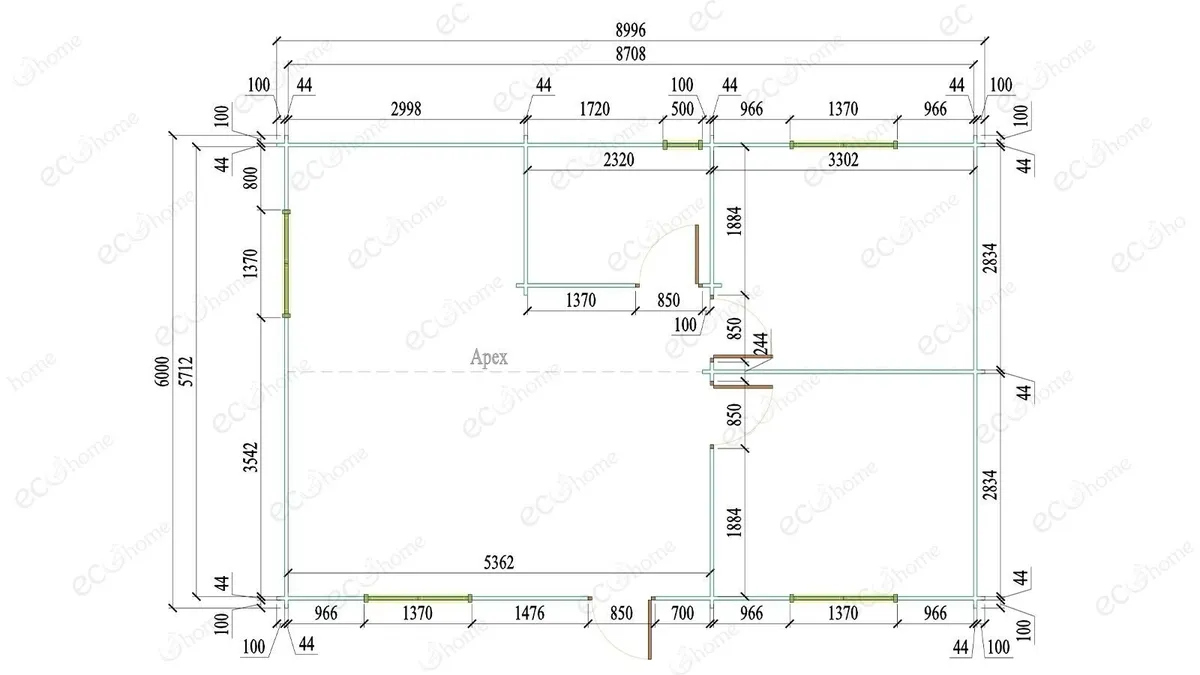 Ecohome Log Cabins 2 Bed A 9m x 6m - Image 3