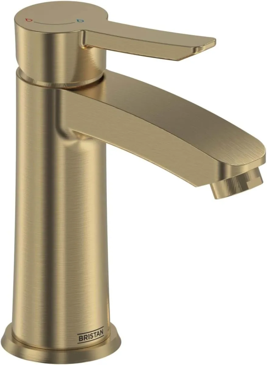 Bathroom Taps Brushed Brass Basin Mixer Tap - Image 1
