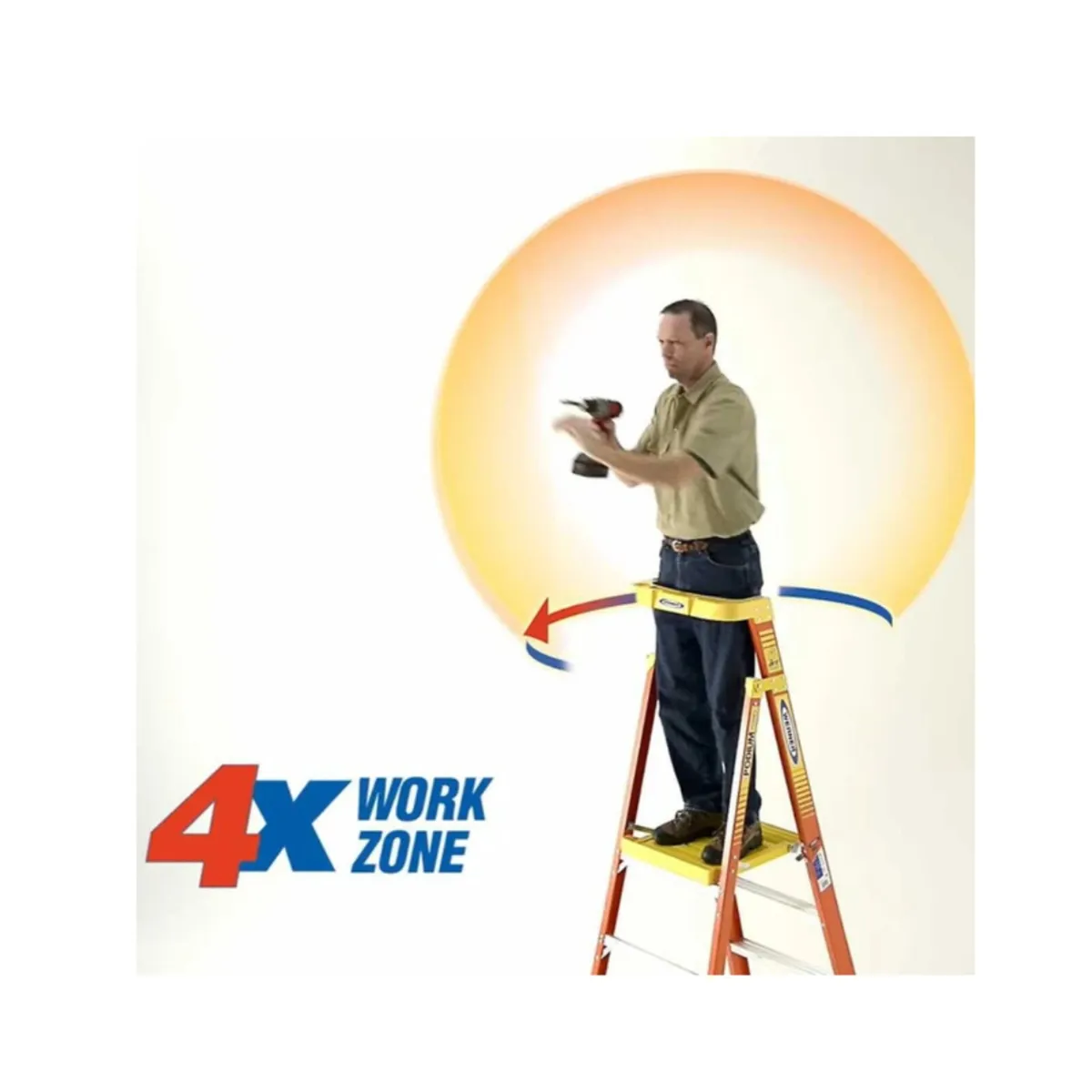 Werner 72005C Fiberglass Podium Ladder 5 Tread - Image 3