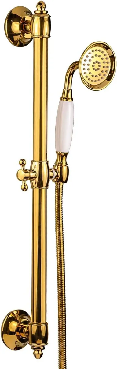 Brass Shower Head with Slide Bar Kit Wall - Image 1