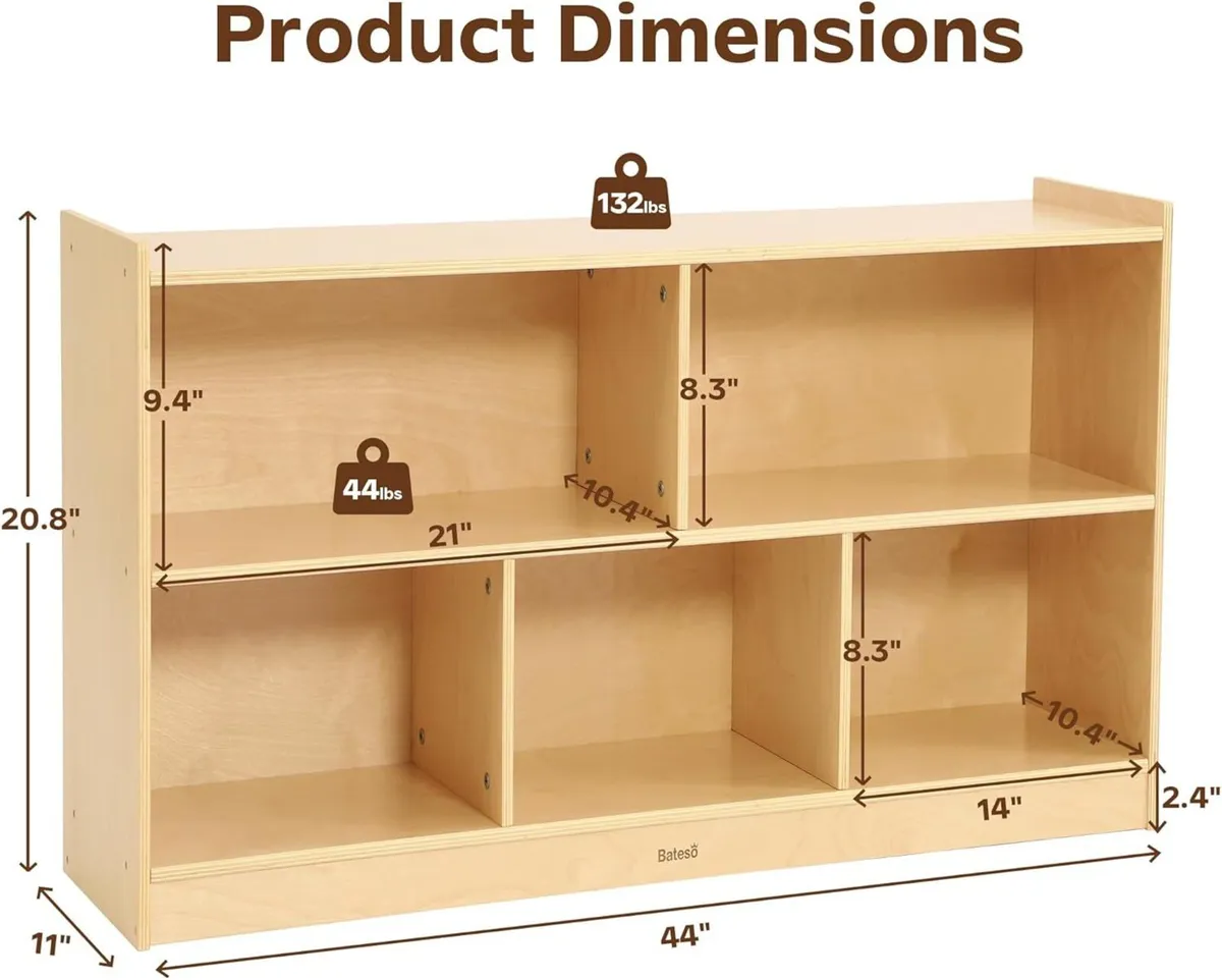 Large Toy Storage Organiser 2-Shelf Montessori - Image 2