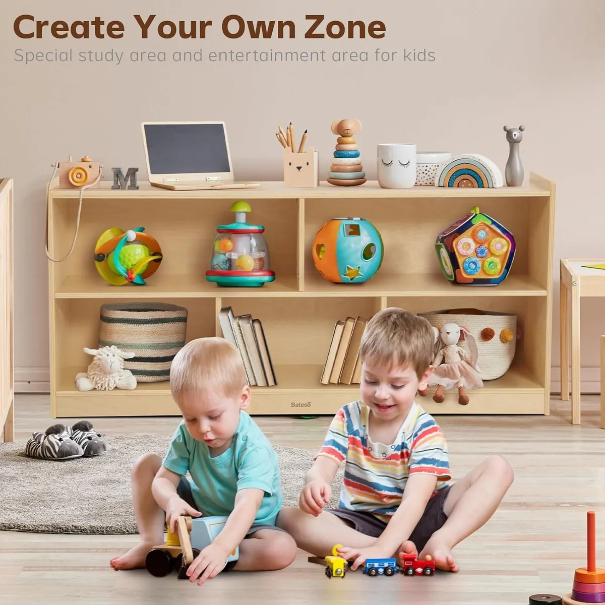 Large Toy Storage Organiser 2-Shelf Montessori - Image 4