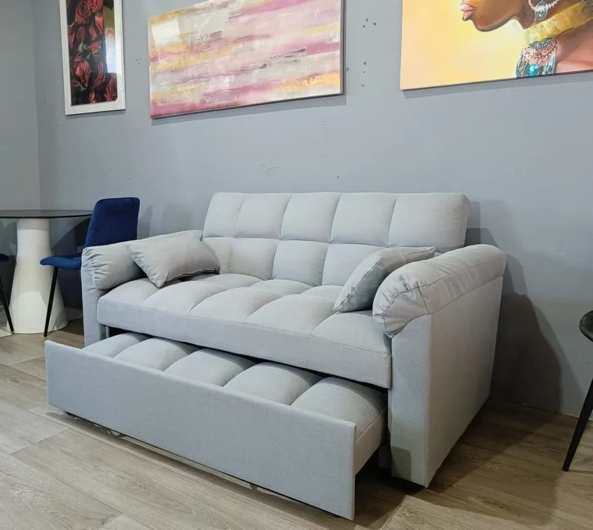 🛋️ PULL-OUT DOUBLE SOFA BED – TOKYO GREY - Image 1