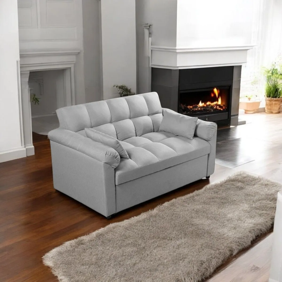 🛋️ PULL-OUT DOUBLE SOFA BED – TOKYO GREY - Image 1