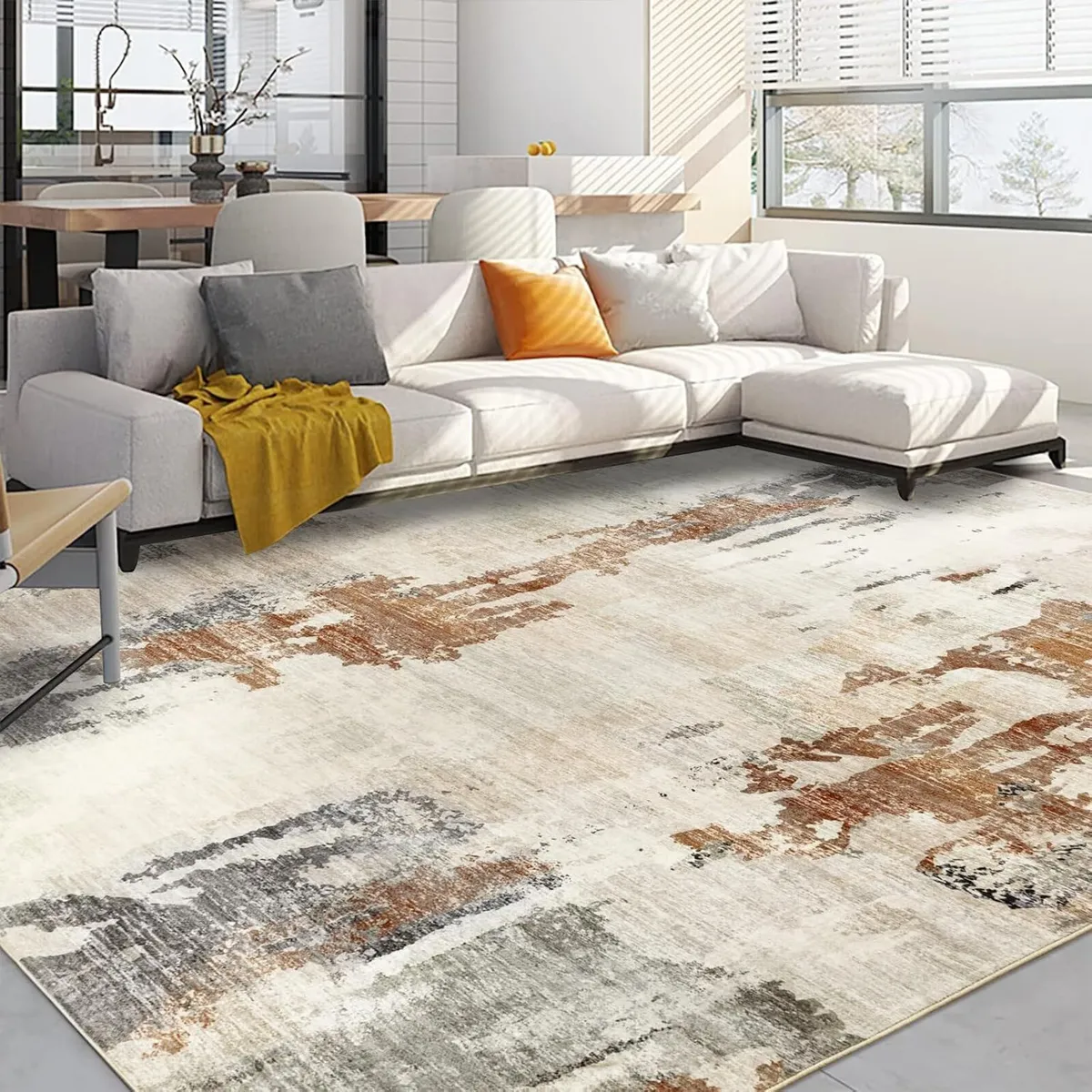 Modern Abstract Area Rug Living Room Extra Large - Image 1