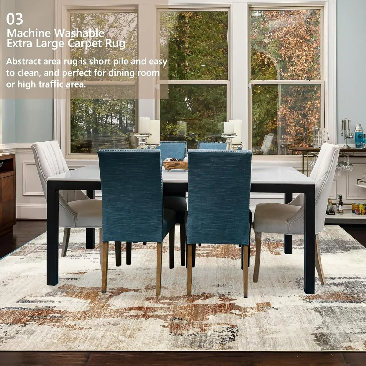 Modern Abstract Area Rug Living Room Extra Large - Image 4