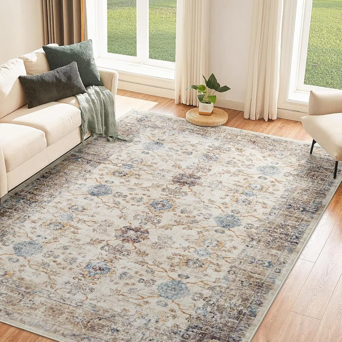 Vintage Rug160x230CM Washable Rugs Living Room - Image 1