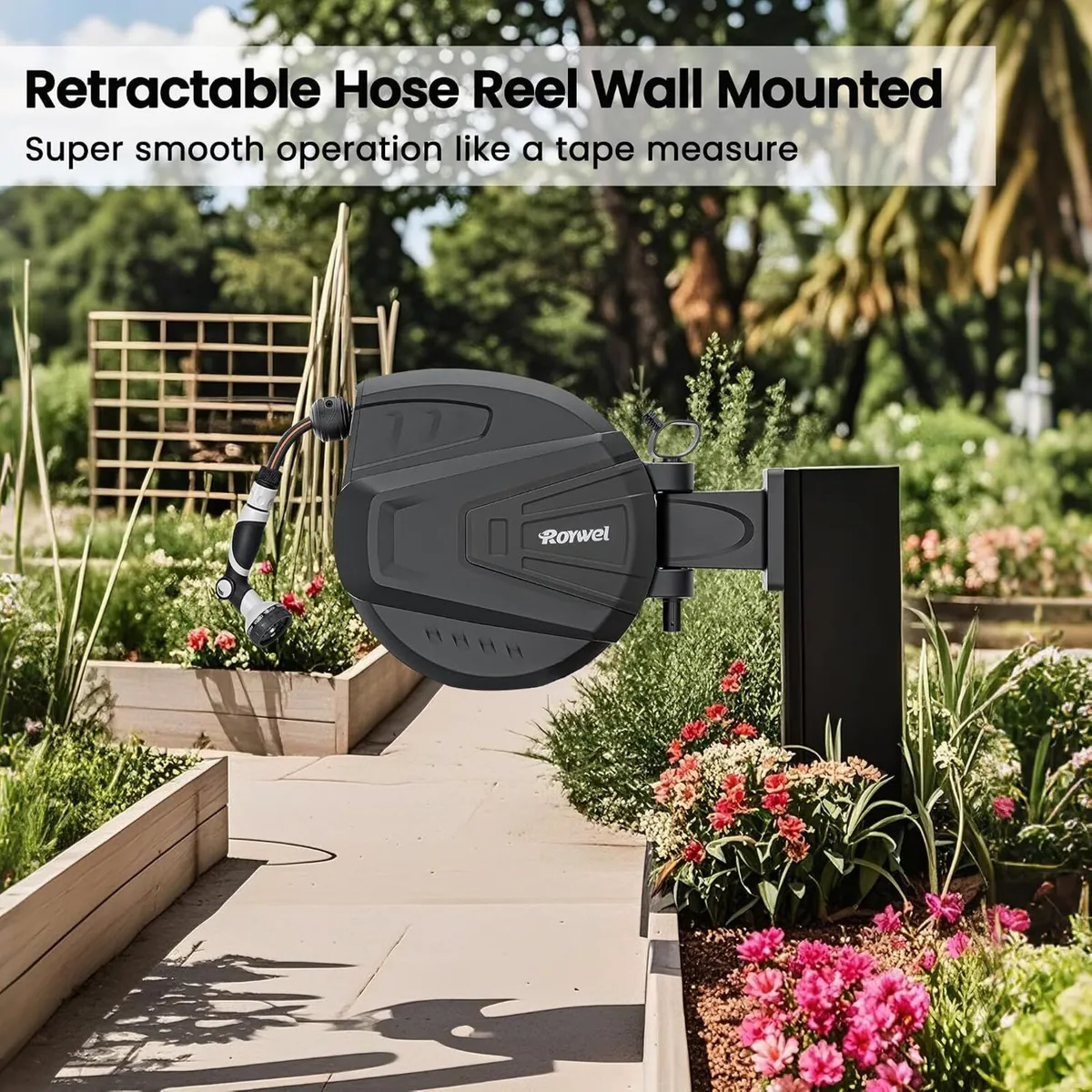Auto Reel Garden Hose 30m Wall Mounted Rewind - Image 3