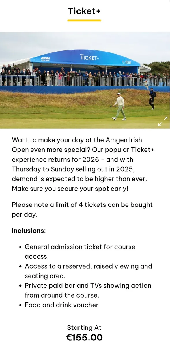Amgen Irish Open - Friday tickets - Image 2