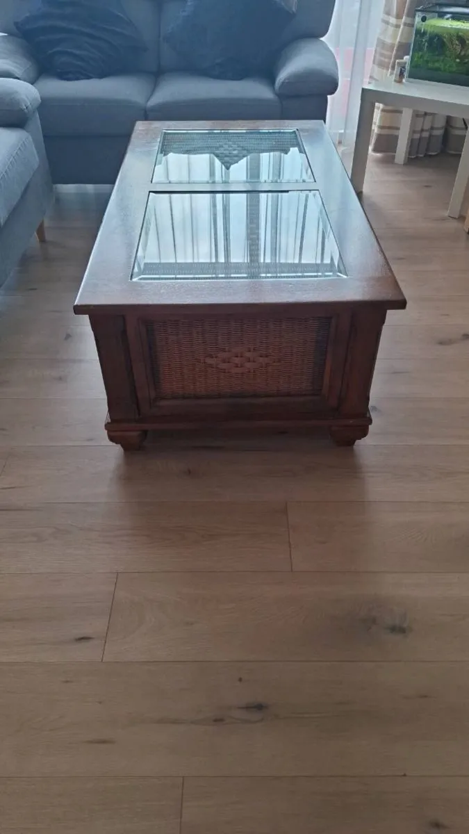 Solid Wood Coffee Table and 2 Side Tables - Image 1