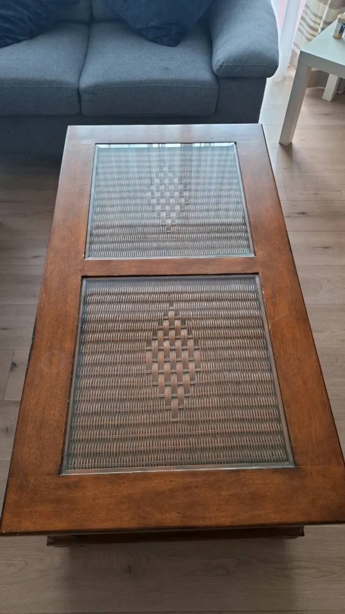 Solid Wood Coffee Table and 2 Side Tables - Image 2