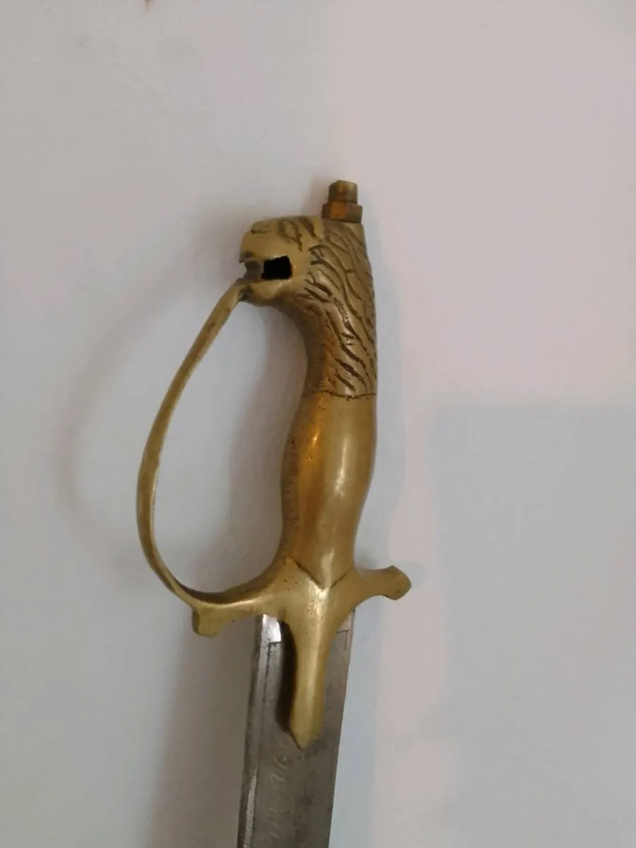 Vintage lion head brass sword india - Image 1