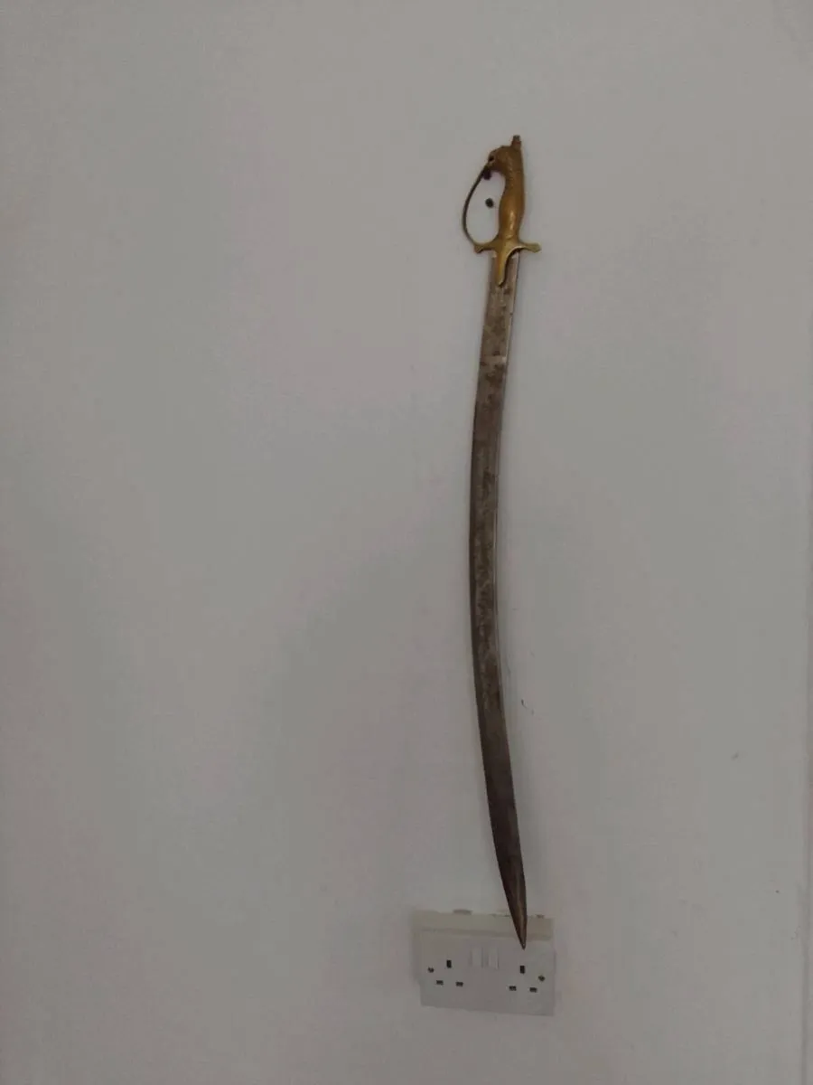 Vintage lion head brass sword india - Image 3
