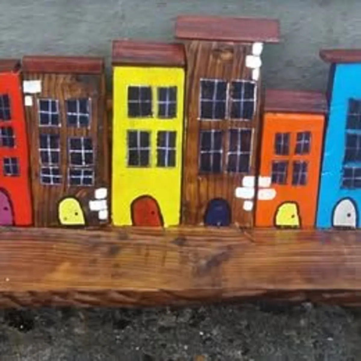 Rustic quirky town floating shelf. - Image 4