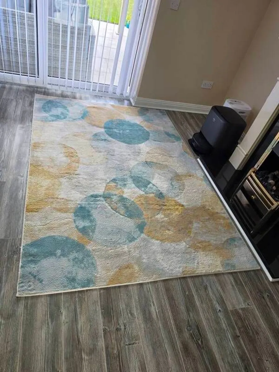 PRICE Drop IKEA UTTAG Area Rug (160x230cm) - Teal & Mustard - Excellent Condition - Image 3