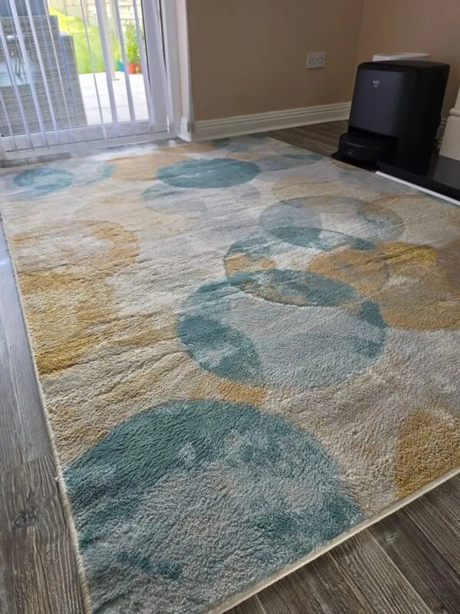 PRICE Drop IKEA UTTAG Area Rug (160x230cm) - Teal & Mustard - Excellent Condition - Image 4