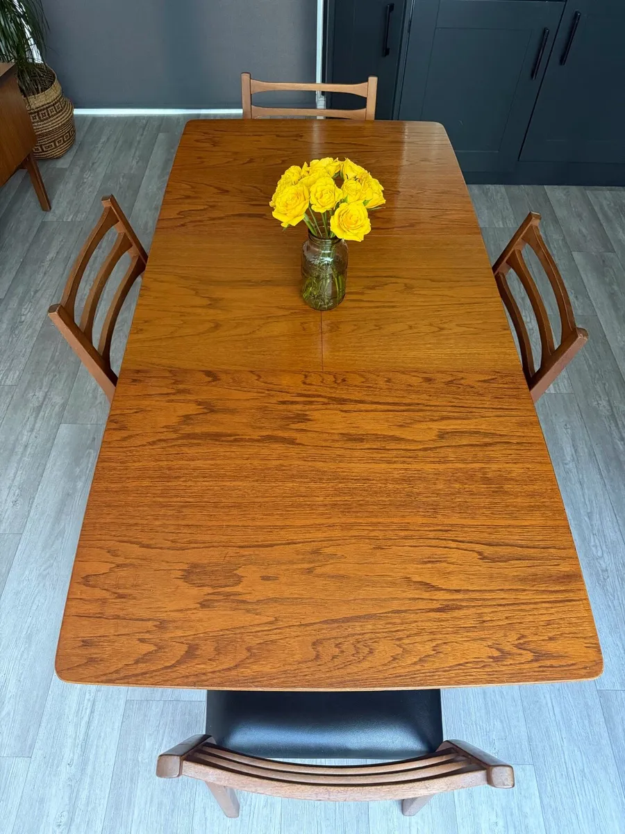 Mid Century Extendable Dining Table & 4 Chairs - Image 3