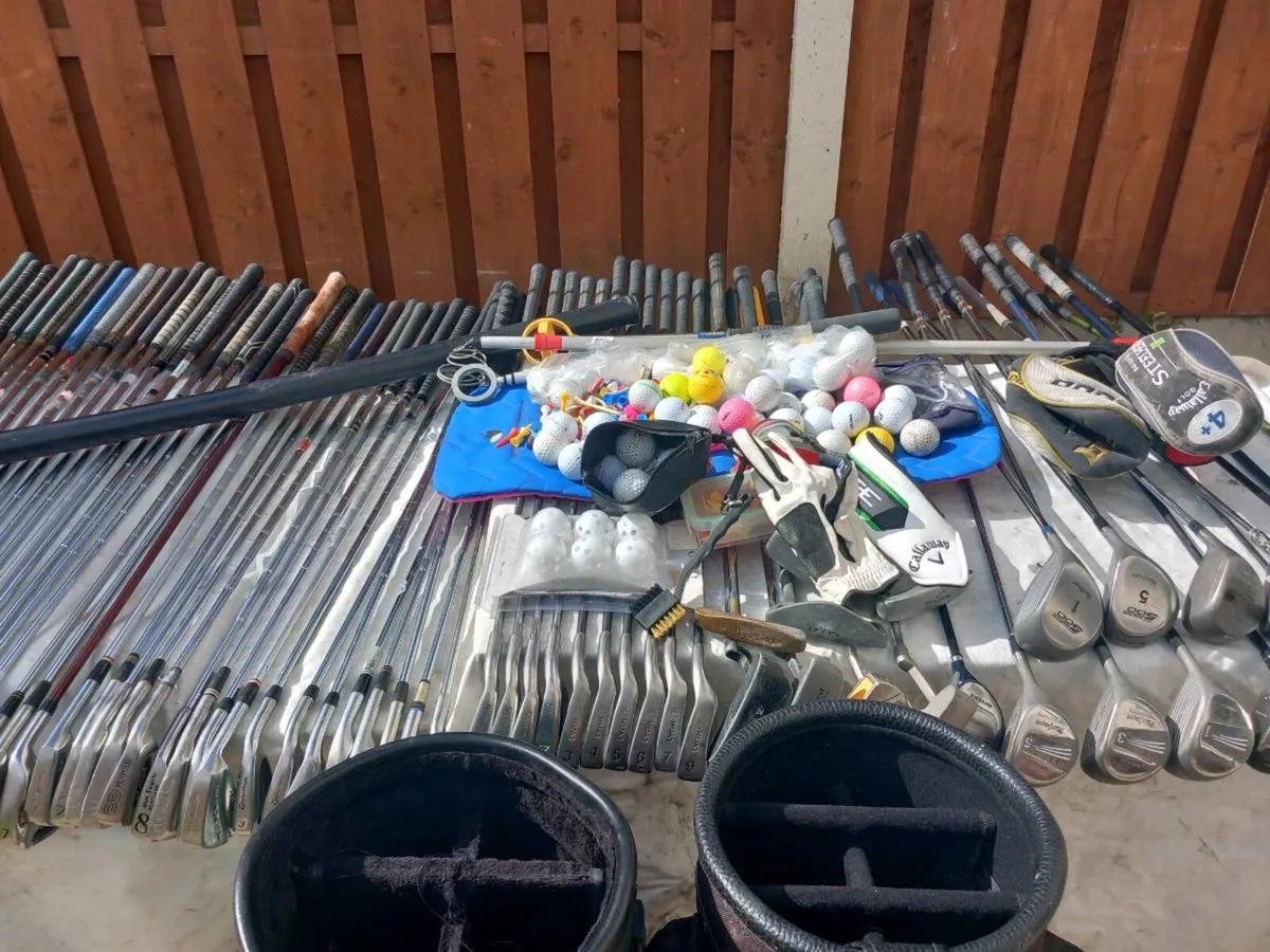 A selection of golf clubs and bags and golf balls - Image 2