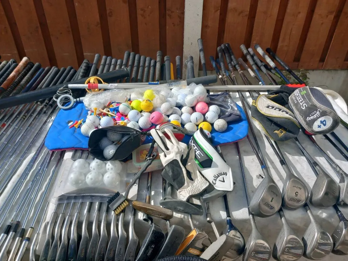 A selection of golf clubs and bags and golf balls - Image 3
