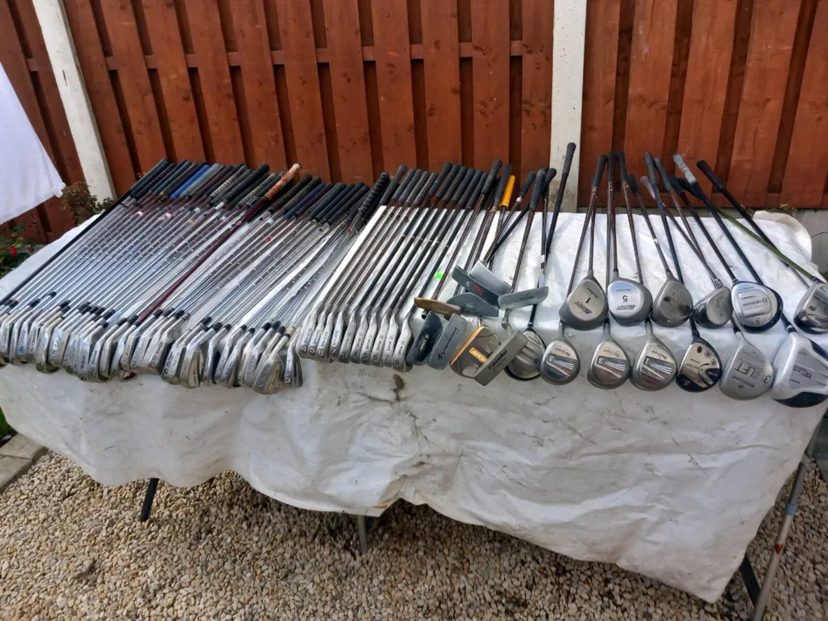 A selection of golf clubs and bags and golf balls - Image 4