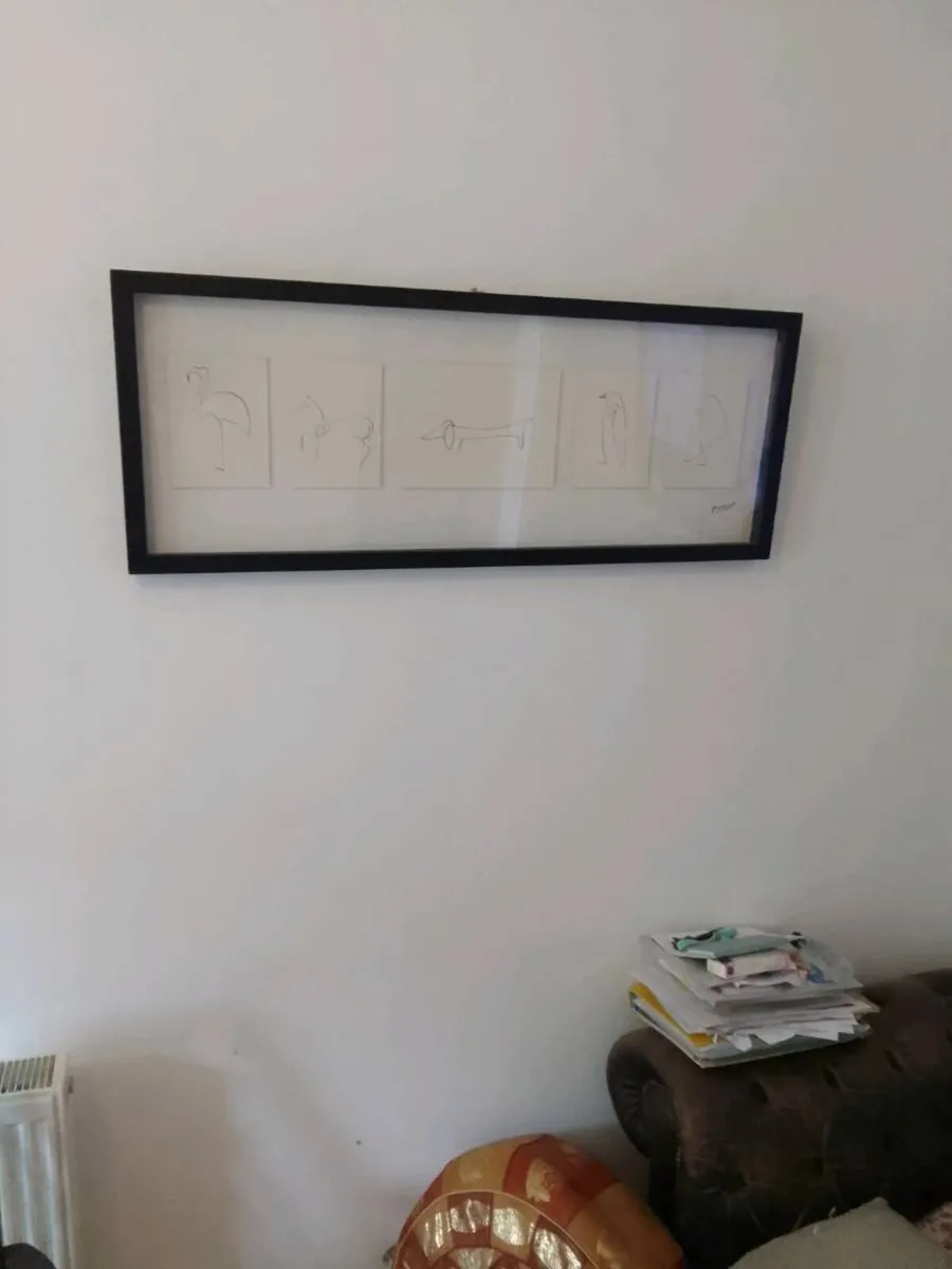 framed print picasso in glass frame - Image 1