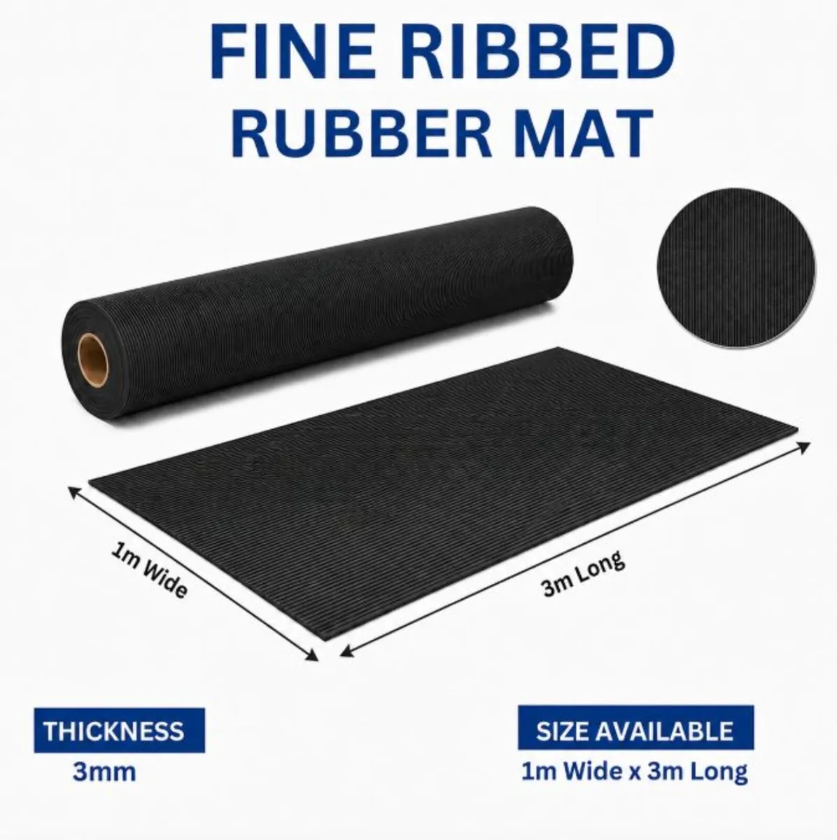 Fine Ribbed  Mat - 3mm thickness, 1m(W) x 3m (L) - Image 4