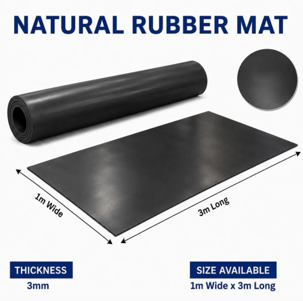 Natural Rubber Mat - 3mm thickness, 1m(W) x 3m (L) - Image 4