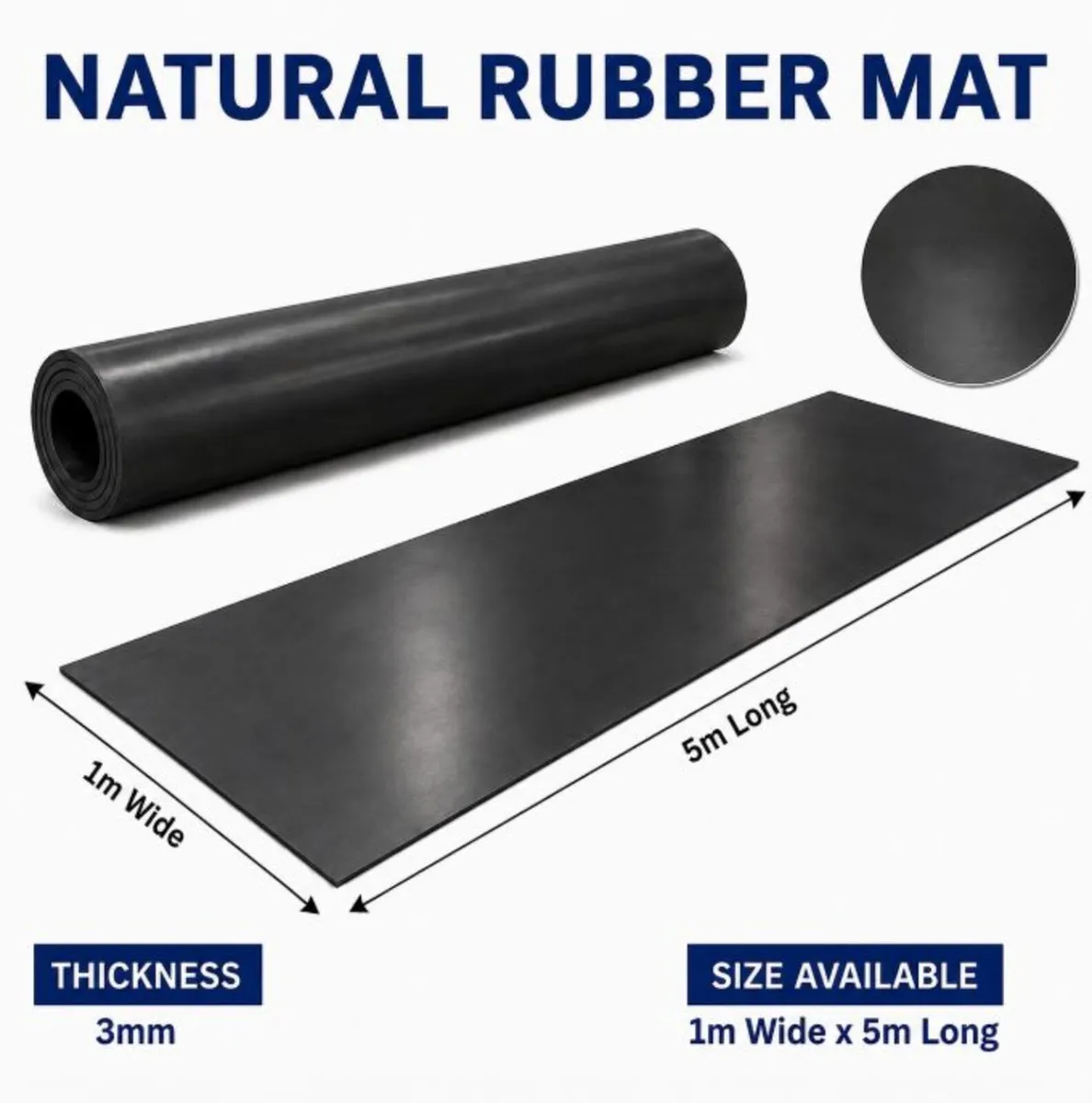 Natural Rubber Mat - 3mm thickness, 1m(W) x 5m (L) - Image 4