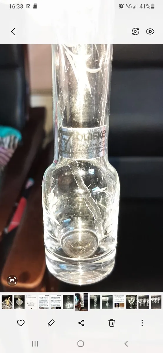 Vintage Duiske Irish handcut glass bud vase - Image 2