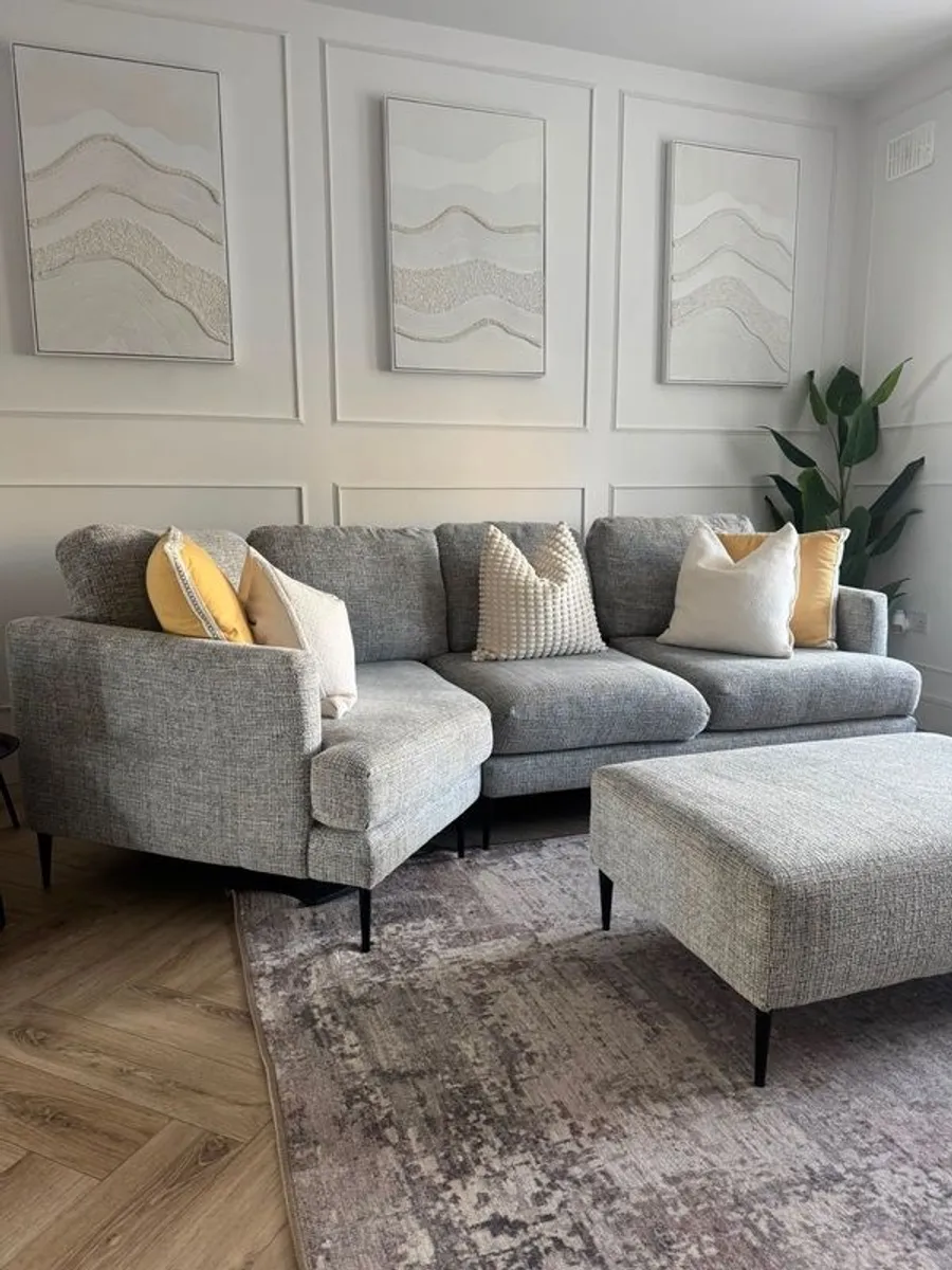 3 Seater Sofa, Armchair and Footstool Like New, Professionally Cleaned. - Image 2
